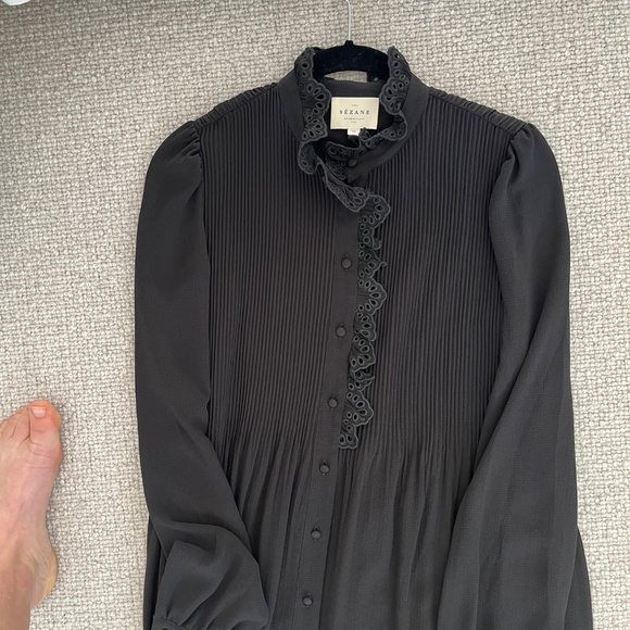 Sezane Camelia black long-sleeved dress, size US 2 (FR 34) - Picture 6 of 6